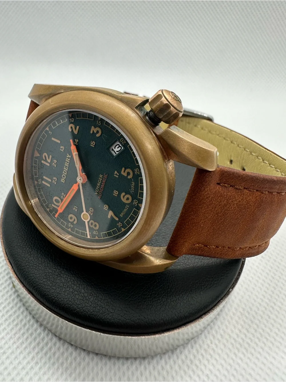 Boderry Voyager Men's 40mm Automatic Field Watch, Bronze Case, Sapphire Crystal